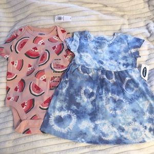 Baby girl summer dress and onesie bundle (high quality & durable 🐣)
